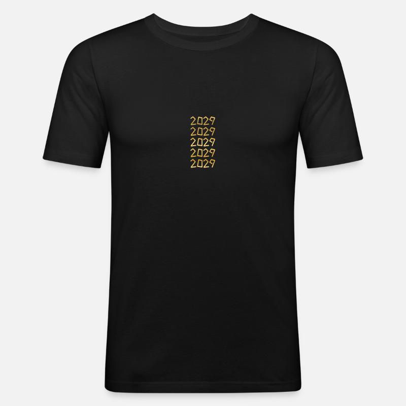 2029 - Männer Slim Fit T-Shirt - Schwarz