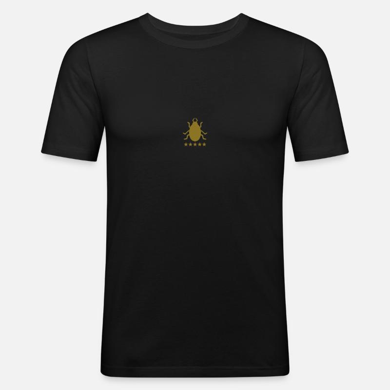 bug 5 star - Männer Slim Fit T-Shirt - Schwarz