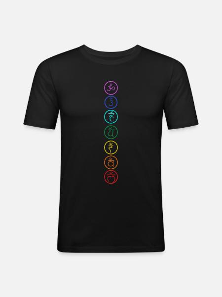 Chakra Om mantra - T-shirt près du corps Homme - noir