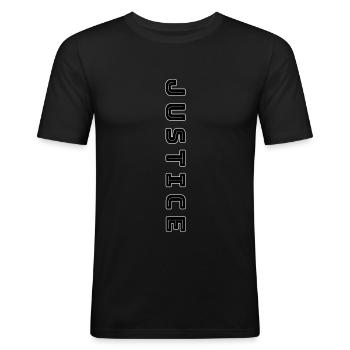 JUSTICE - Men's Slim Fit T-Shirt - black - Front - Nik (191cm)