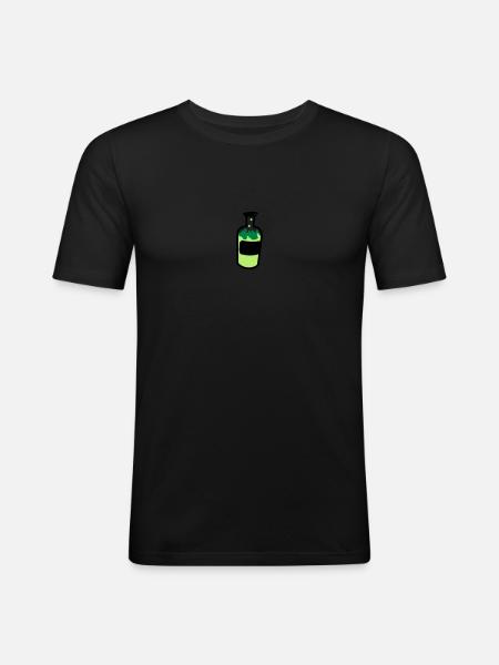 alkohol - Männer Slim Fit T-Shirt - Schwarz