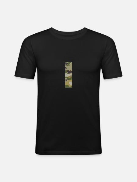 Camouflage letter I - Men's Slim Fit T-Shirt - black