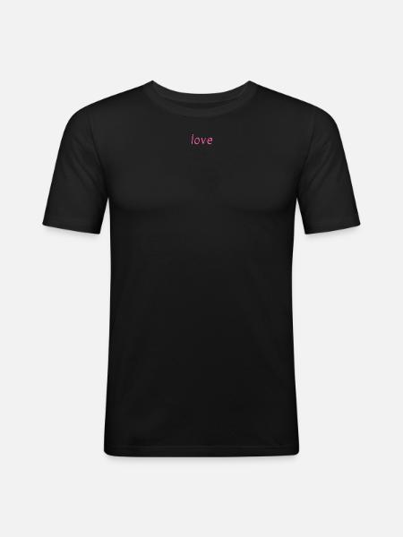 Love - Männer Slim Fit T-Shirt - Schwarz