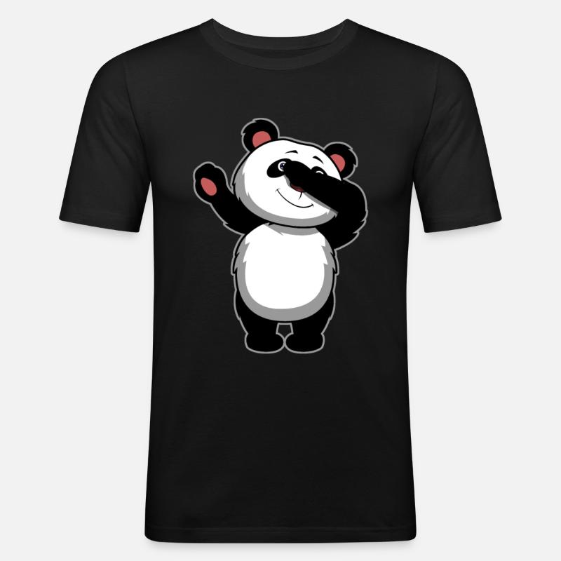 Dabbing Panda Bear - Dab Panda - Men's Slim Fit T-Shirt - black