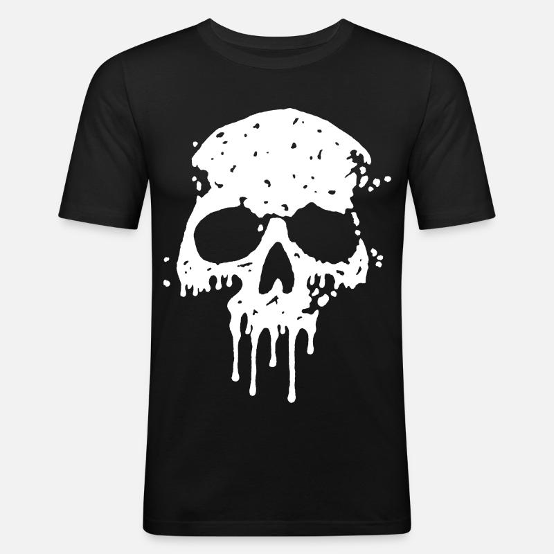Graffiti Schädel - Männer Slim Fit T-Shirt - Schwarz