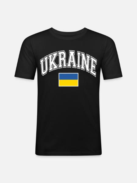 Ukraine Flag - Men's Slim Fit T-Shirt - black