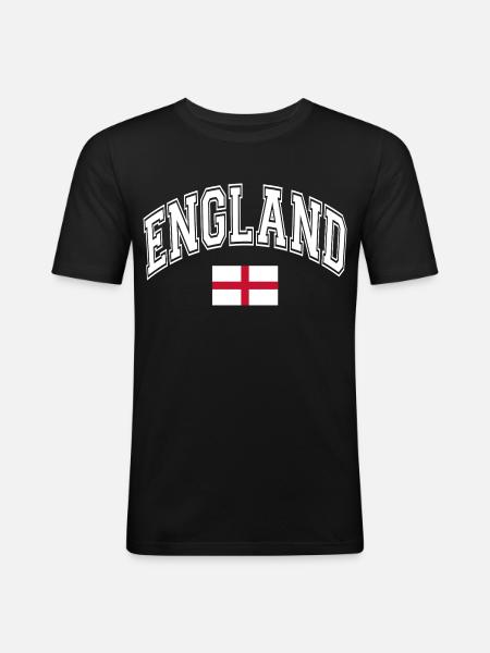 Drapeau de l’Angleterre - T-shirt près du corps Homme - noir