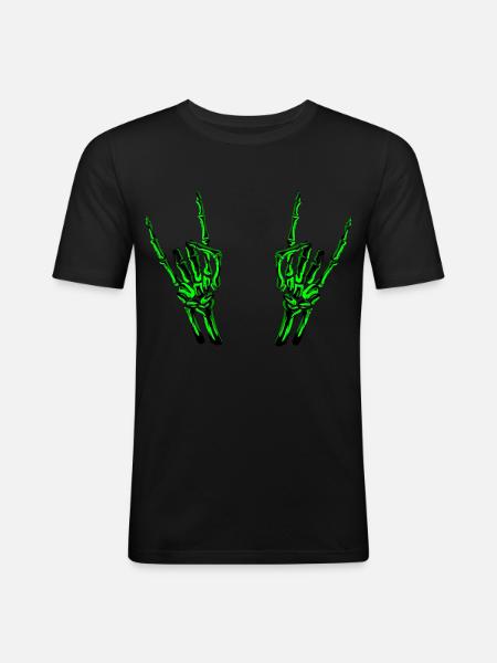 Skeleton Rock Hands - Men's Slim Fit T-Shirt - black