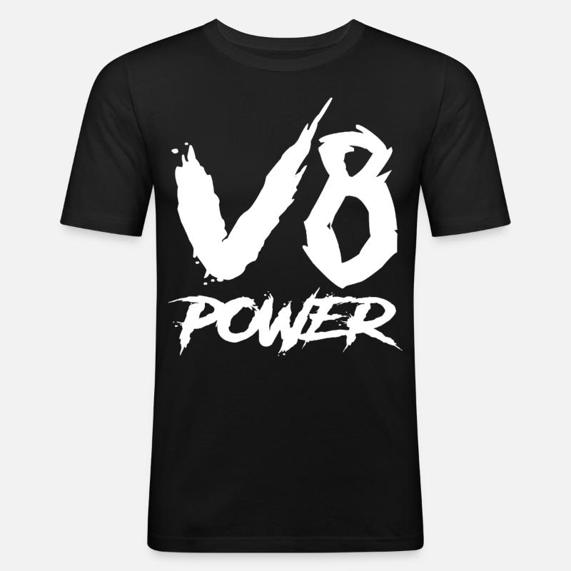V8-Leistung - Männer Slim Fit T-Shirt - Schwarz