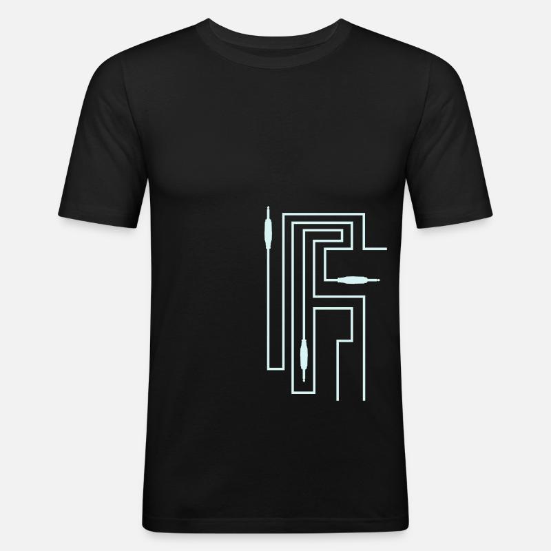 TON TRON - Klinkestecker mit Kabel - Männer Slim Fit T-Shirt - undefined