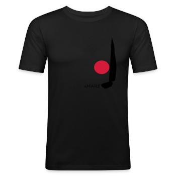 liebe - Männer Slim Fit T-Shirt - Schwarz - Vorne - Nik (191cm)