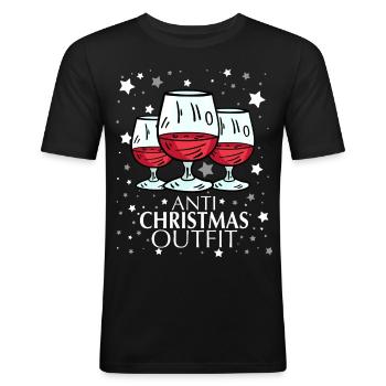 Anti Christmas - Men's Slim Fit T-Shirt - black - Front - Nik (191cm)