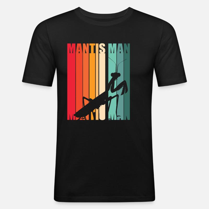 Mantis Gottesanbeter Gottesanbeterin - Männer Slim Fit T-Shirt - Schwarz