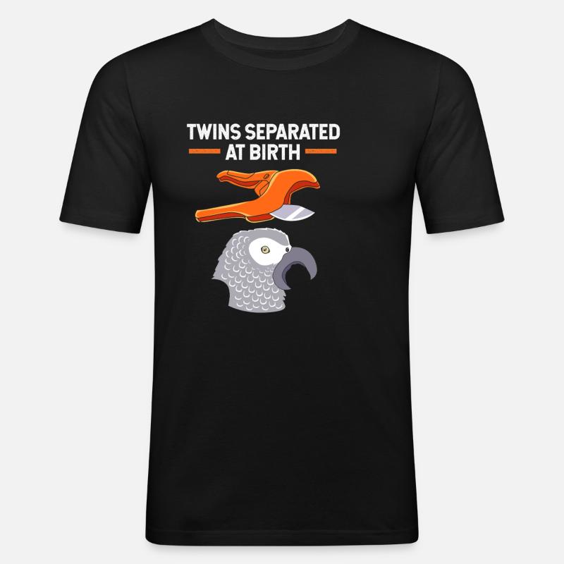 Papagei Grau Graupapagei - Männer Slim Fit T-Shirt - Schwarz