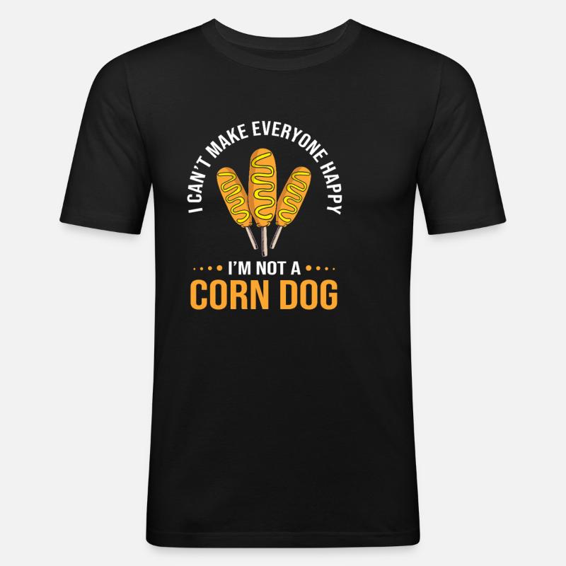 Corn Dog - Männer Slim Fit T-Shirt - Schwarz