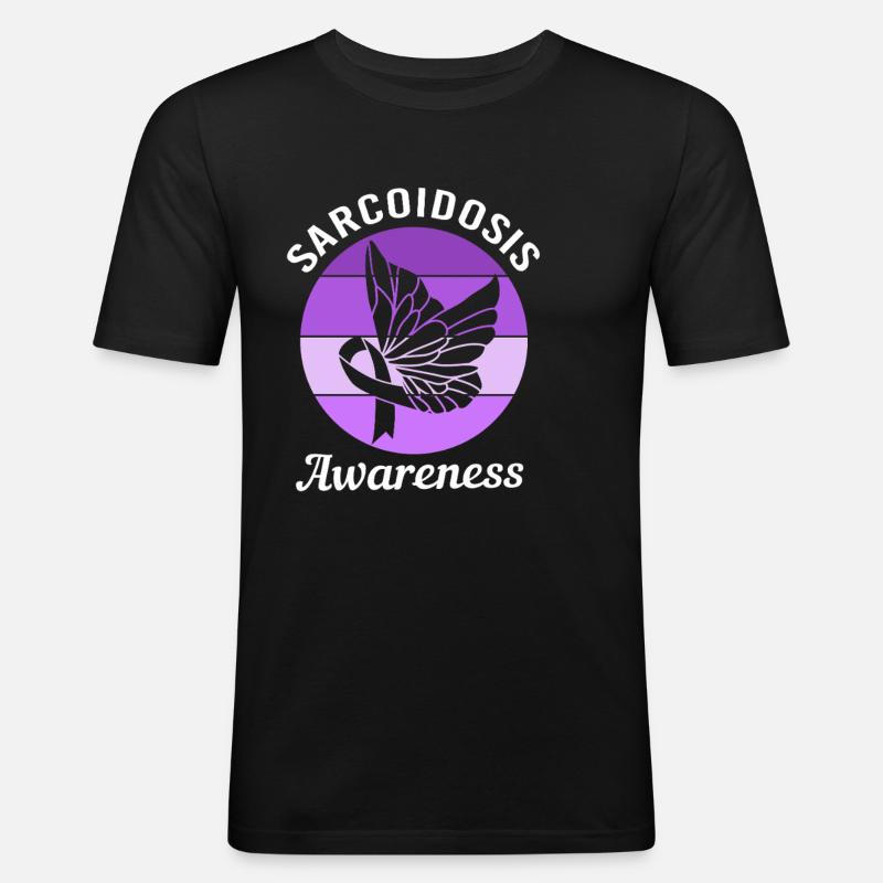 Sarkoidose - Männer Slim Fit T-Shirt - Schwarz