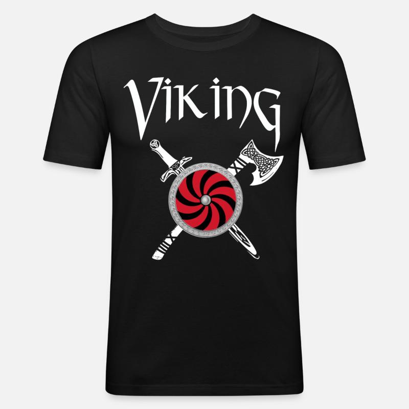 viking Wikinger - Männer Slim Fit T-Shirt - Schwarz