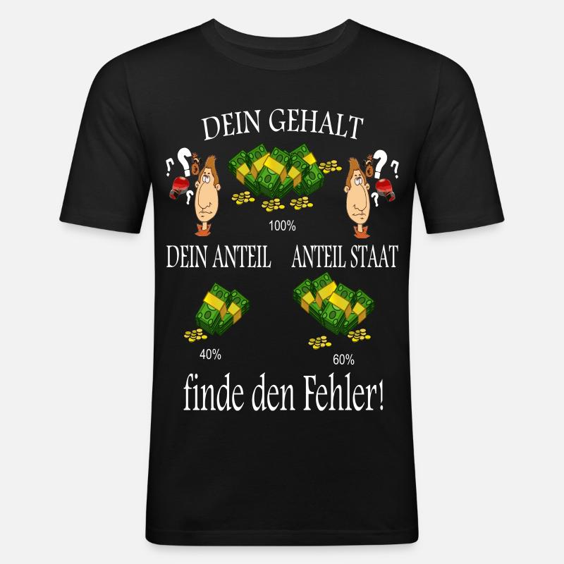 Finde den Fehler ! - Männer Slim Fit T-Shirt - Schwarz