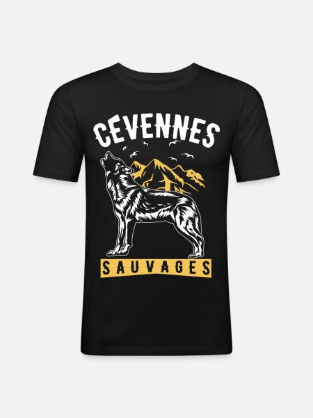 Cévennes Sauvages - T-shirt près du corps Homme - noir