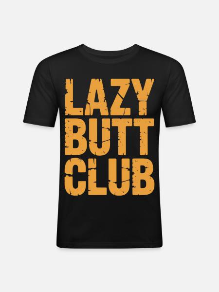 Lazybuttclub Gym Fitness Workout - Men's Slim Fit T-Shirt - black