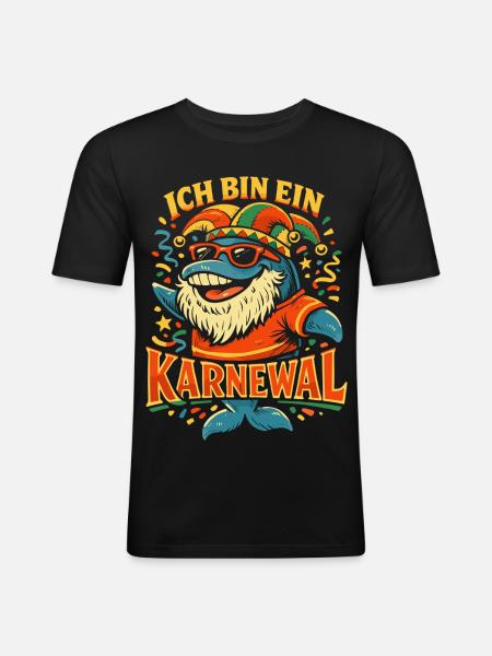 Kölner Karneval Fasching Karnewal Geschenk  - Männer Slim Fit T-Shirt - Schwarz