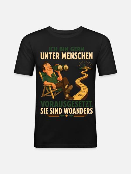 Unter Menschen mit Sicherheitsabstand - Männer Slim Fit T-Shirt - Schwarz