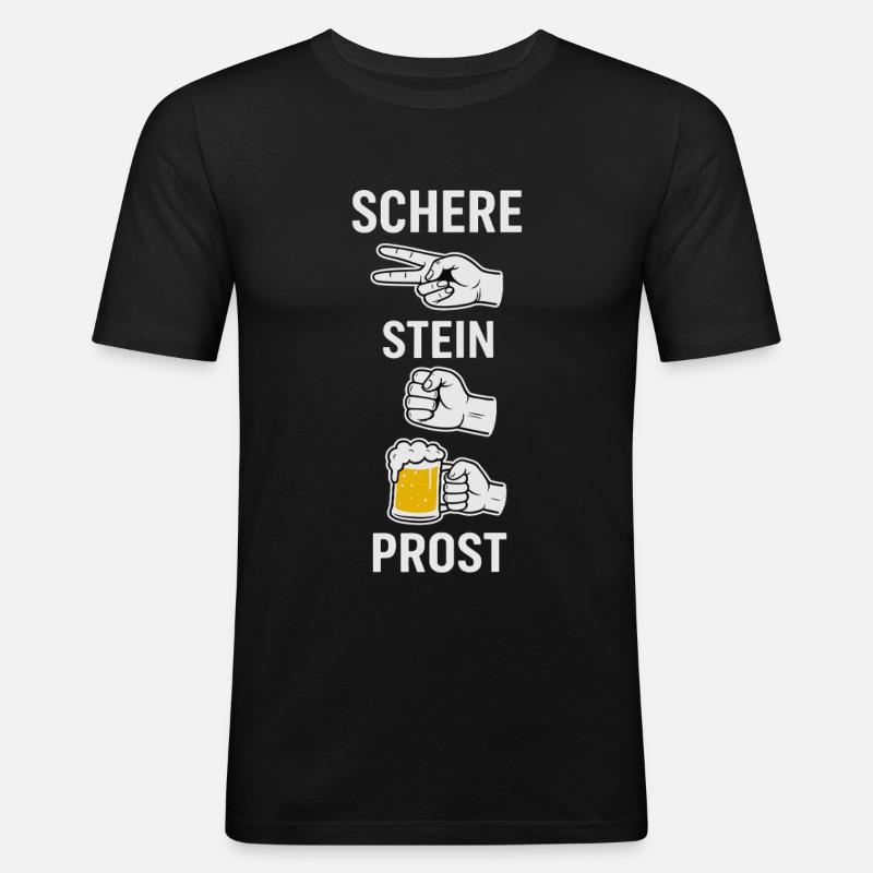 Scissors, stone, cheers - Men's Slim Fit T-Shirt - black