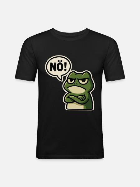 Nope Frog – Annoyed & Funny - Men's Slim Fit T-Shirt - black