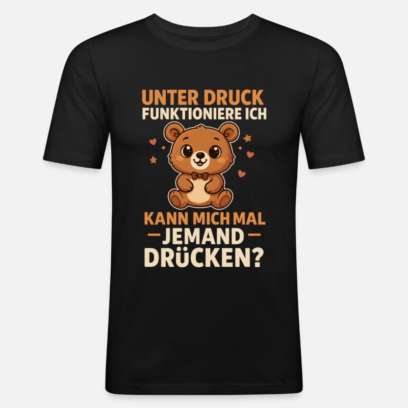 Teddy Bear Hug Saying - Men's Slim Fit T-Shirt - black