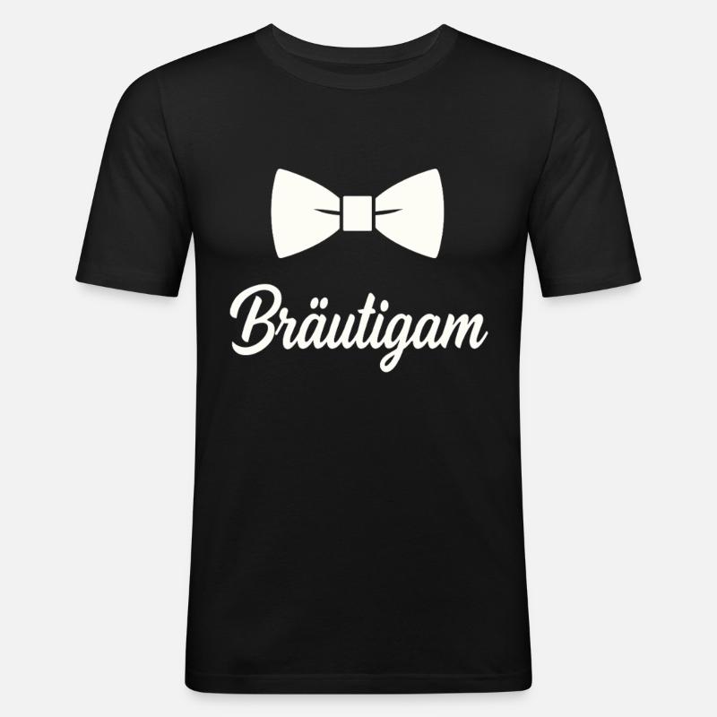 Bräutigam Fliege Hochzeit - Männer Slim Fit T-Shirt - Schwarz