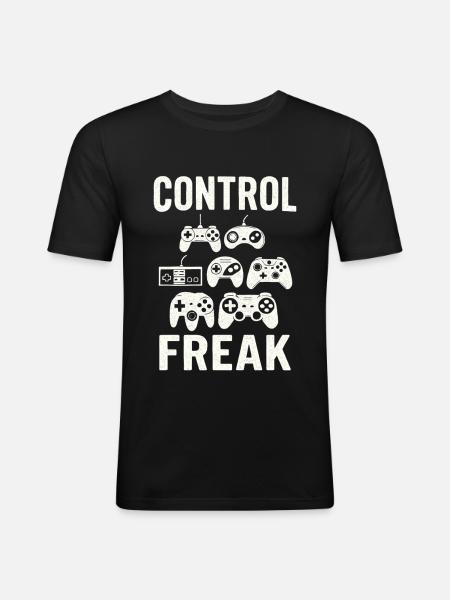 Controller Zocken Gaming Freak - Men's Slim Fit T-Shirt - black