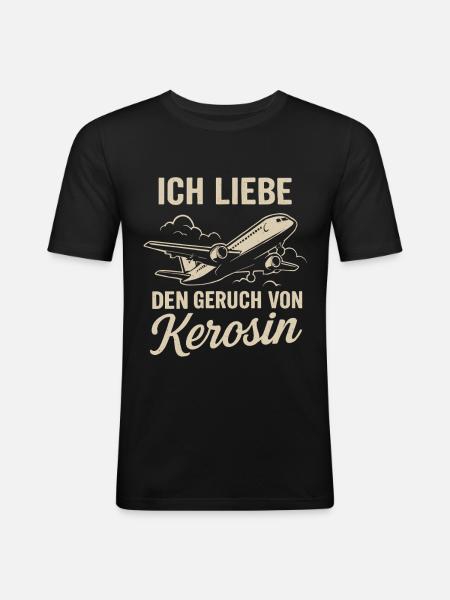 J’adore l’odeur du kérosène - T-shirt près du corps Homme - noir