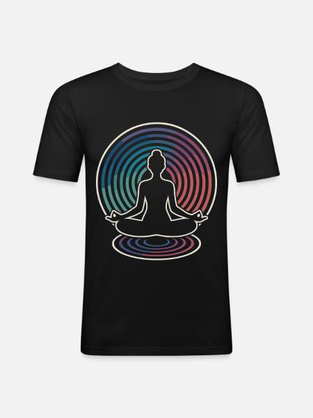 Zen Meditation Wave Circles - Men's Slim Fit T-Shirt - black