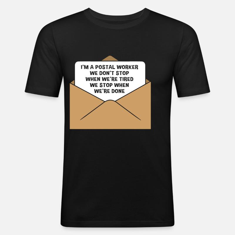 Poststempel Post - Männer Slim Fit T-Shirt - Schwarz