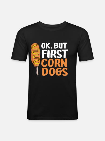 Corn dog - Men's Slim Fit T-Shirt - black