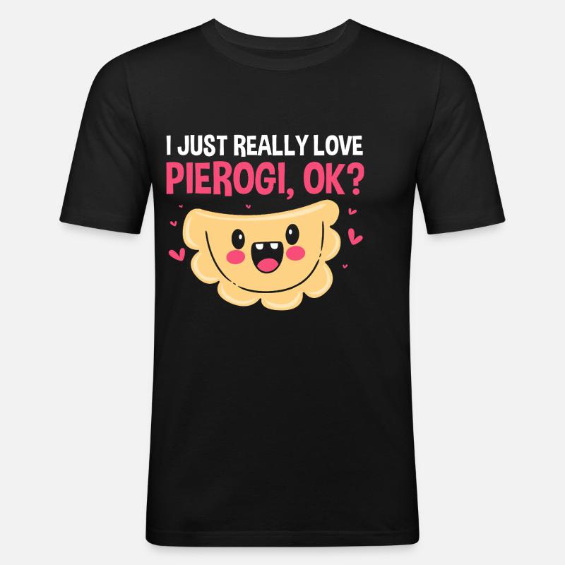 Pierogi Polen Polnisch - Männer Slim Fit T-Shirt - Schwarz