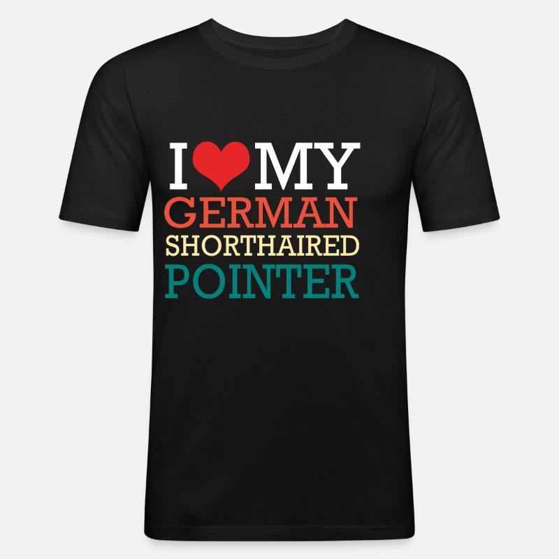 German Pointer Hund Deutsch Kurzhaar - Männer Slim Fit T-Shirt - Schwarz