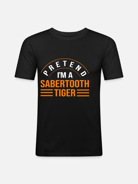 Prehistoric saber-toothed tiger - Men's Slim Fit T-Shirt - black