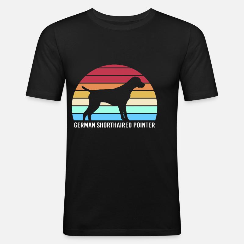 Deutsch Kurzhaar Hund German Pointer - Männer Slim Fit T-Shirt - Schwarz