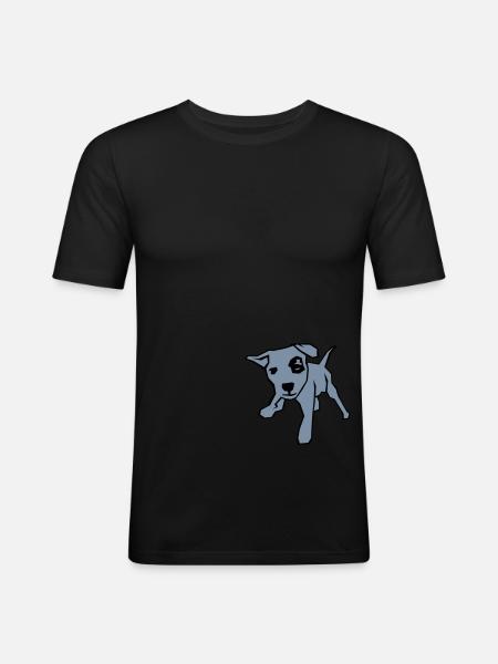 Chiot - T-shirt près du corps Homme - noir