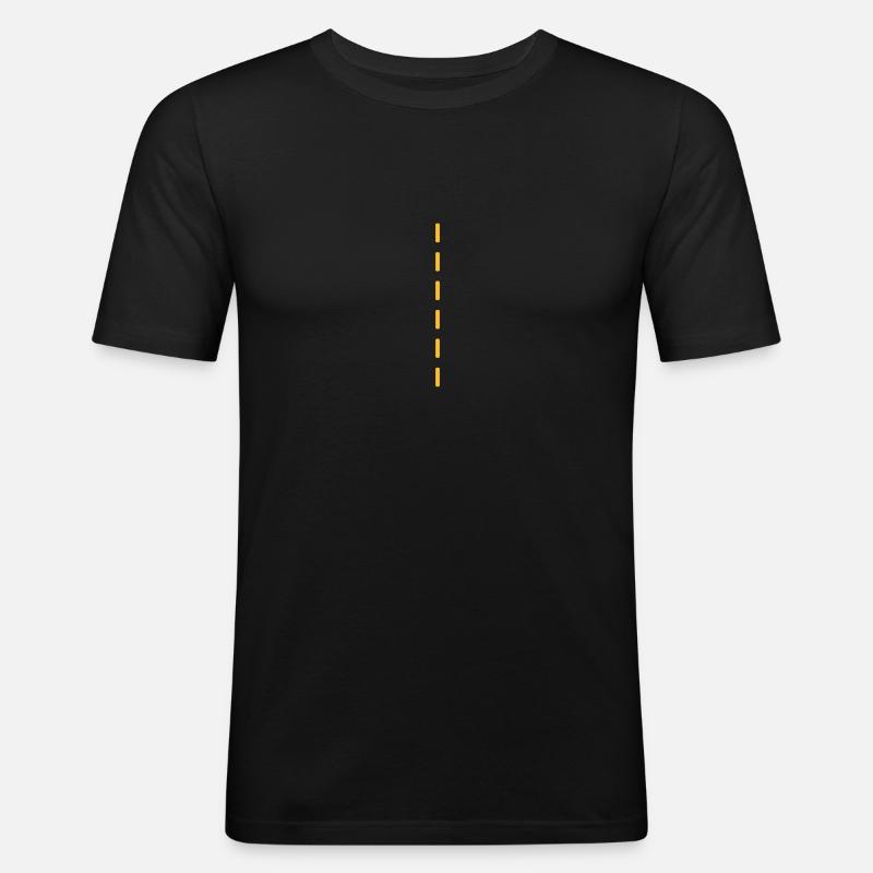 Strichellinie / dashed (1c) - Men's Slim Fit T-Shirt - black