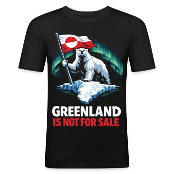 Grönland Bär Flagge Nicht Zu Verkaufen  - Männer Slim Fit T-Shirt - Schwarz - Vorne - Nik (191cm)