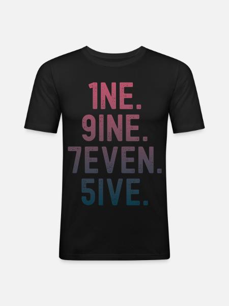 Millésime 1975 - T-shirt près du corps Homme - noir