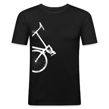 super cooles Rennrad - Männer Slim Fit T-Shirt - Schwarz - Vorne - Nik (191cm)