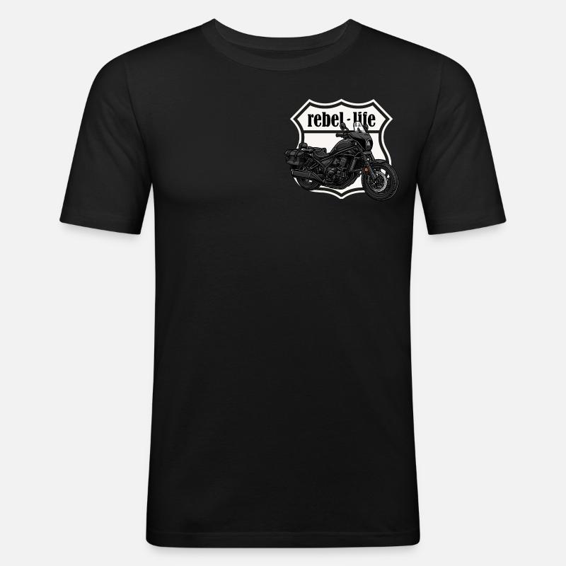 Chopper // Custom // Motorcycle - Men's Slim Fit T-Shirt - black