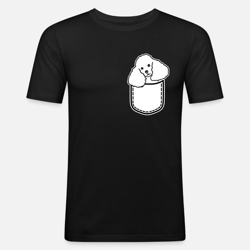Pudel - Männer Slim Fit T-Shirt - Schwarz