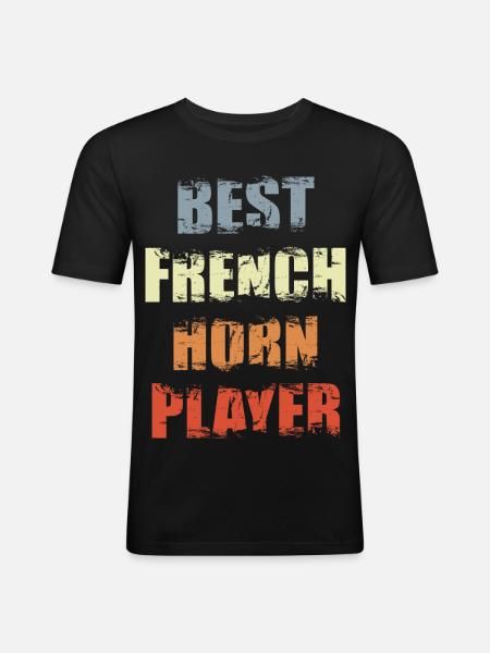 Bester Waldhornist - Männer Slim Fit T-Shirt - Schwarz