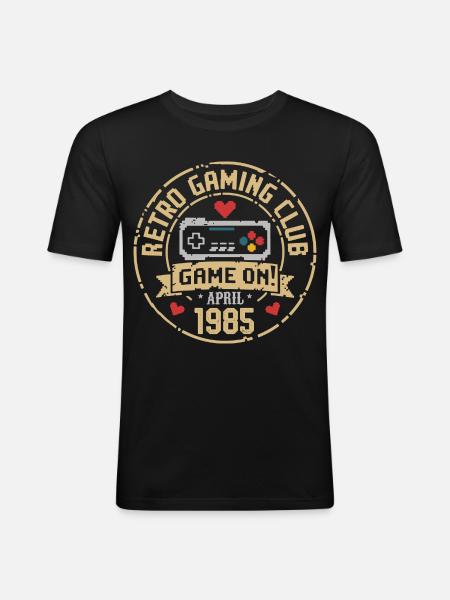 April 1985 Anniversary April 1985 Retro - Men's Slim Fit T-Shirt - black