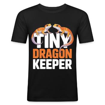 Leopard Gecko Leopard Gecko Reptile Terraristics - Men's Slim Fit T-Shirt - black - Front - Nik (191cm)