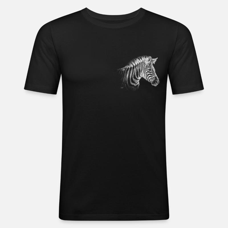 Bronko55 No.54 – Zebra - Männer Slim Fit T-Shirt - Schwarz